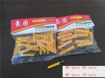 

ScrewsM6 M8 Self-tapping Screws Small Yellow Fix Screw Plug Pipe Plastic Wall Mounted Anchor Expansion Bolt Tube Set