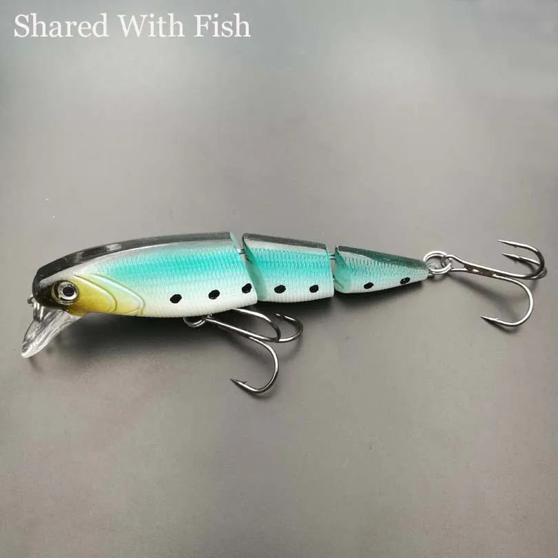 

Shared With Fish 1Pcs 3 Sections Minnow Lure 100mm/16g Plastic Hard Fishing Lures Minnows Bait Depth Pesca Baits