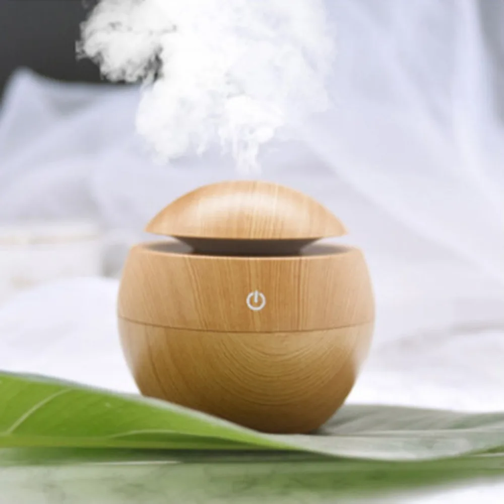 

130ML Portable Size Wooden Home Office Aroma Essential Oil Diffuser Ultrasonic USB Rechargeable Mist Humidifier Air Purifier