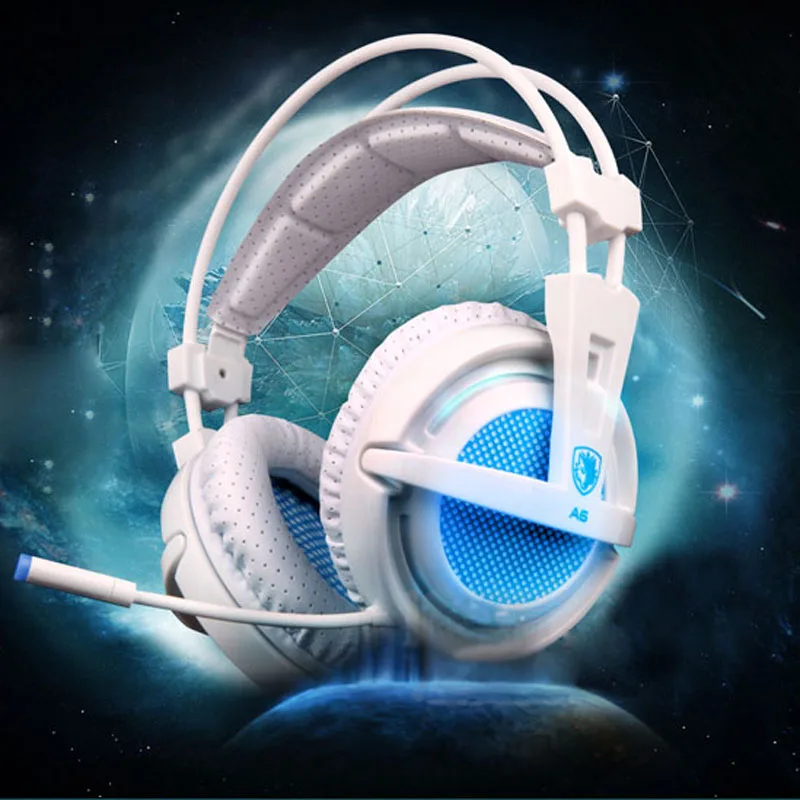 SADES A6 USB 7.1 Surround sound Stereo Gaming headset Headband over-ear Headphone with Mic Volume Control LED light for PC Gamer SADES A6 USB 7.1 Surround sound Stereo Gaming headset Headband over-ear Headphone with Mic Volume Control LED light for PC Gamer