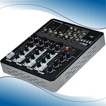 Audio Mixer Console with USB 4 Channel Mixer Sound Console DJ Equipment 48V Phantom Power Supply 4F with Bluetooth