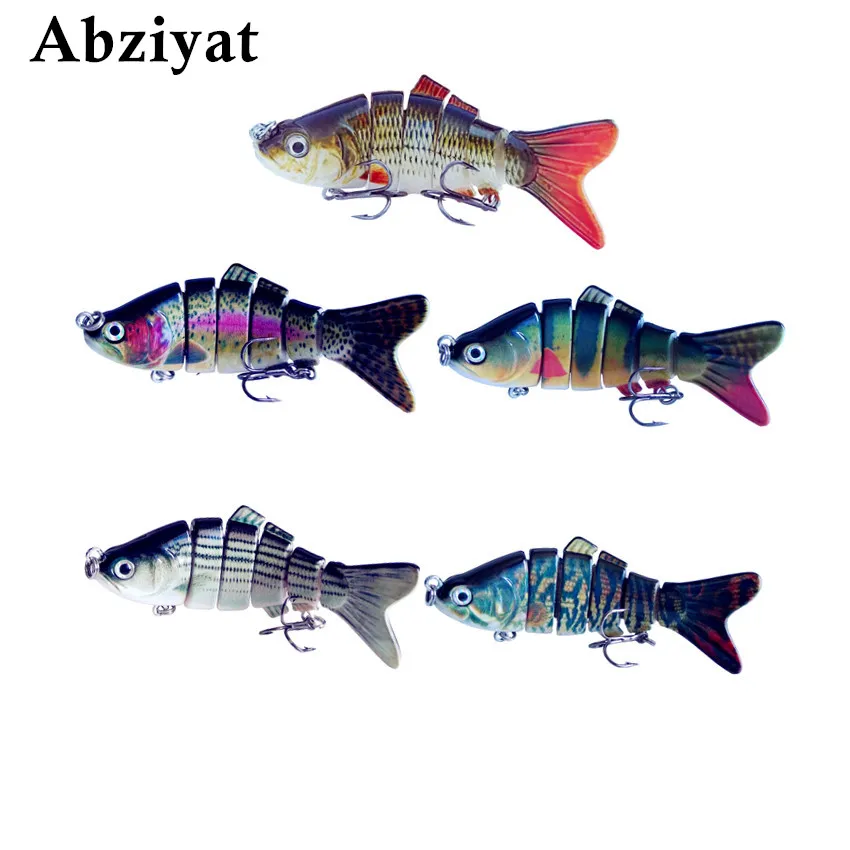 4 inch, 0.59 oz, 6 Segments Swimbait Fishing Lure Crankbait For Bass Fly Fishing 3D eyes fishing lure