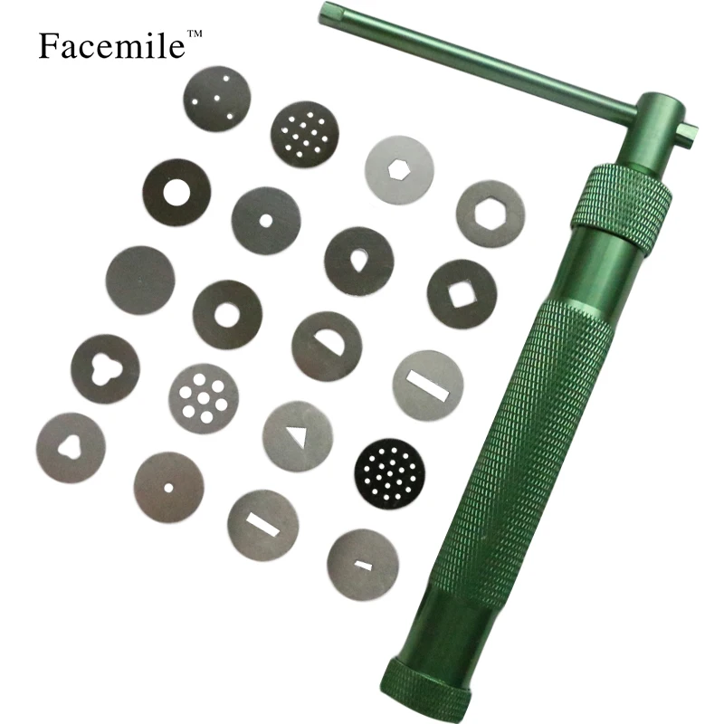 Sugar Paste Extruder For Clay Fimo Craft Gun Cake Sculpture Decoration 20 Tips cookie presses Fondant