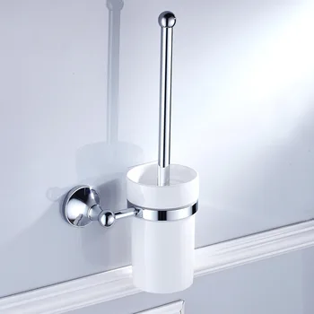 

Full copper chrome colored wall mounted toilet brush frame
