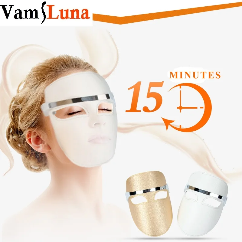 Дешево Электрическая светодио дный маска для лица Красный Синий Оранжевый Цвет Фотон кожа PDT повышает кровообращение снимает стресс на коже красо...