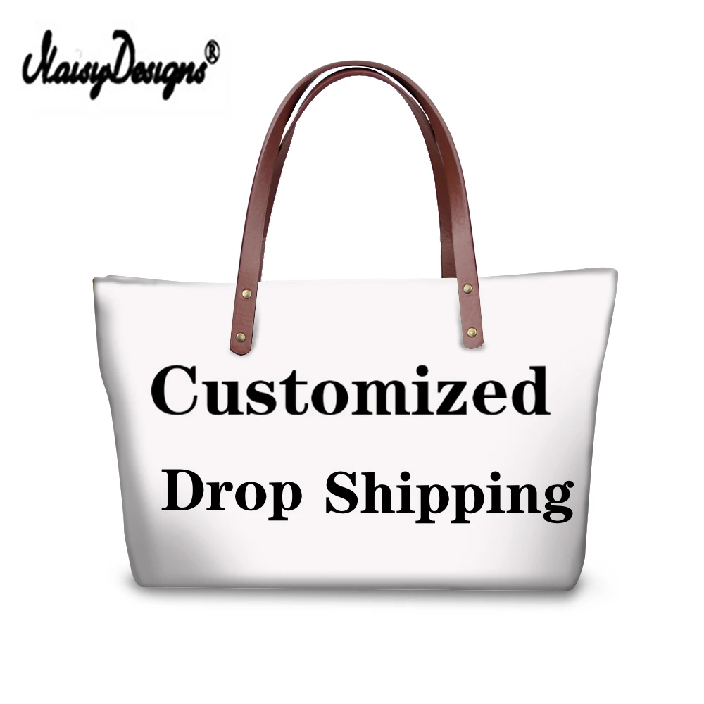 Noisydesigns 3D Customize Your Personalized Pattern Bags Drop Shipping Canvas Shopping Bag Women Large Handbags Tote Crossbody
