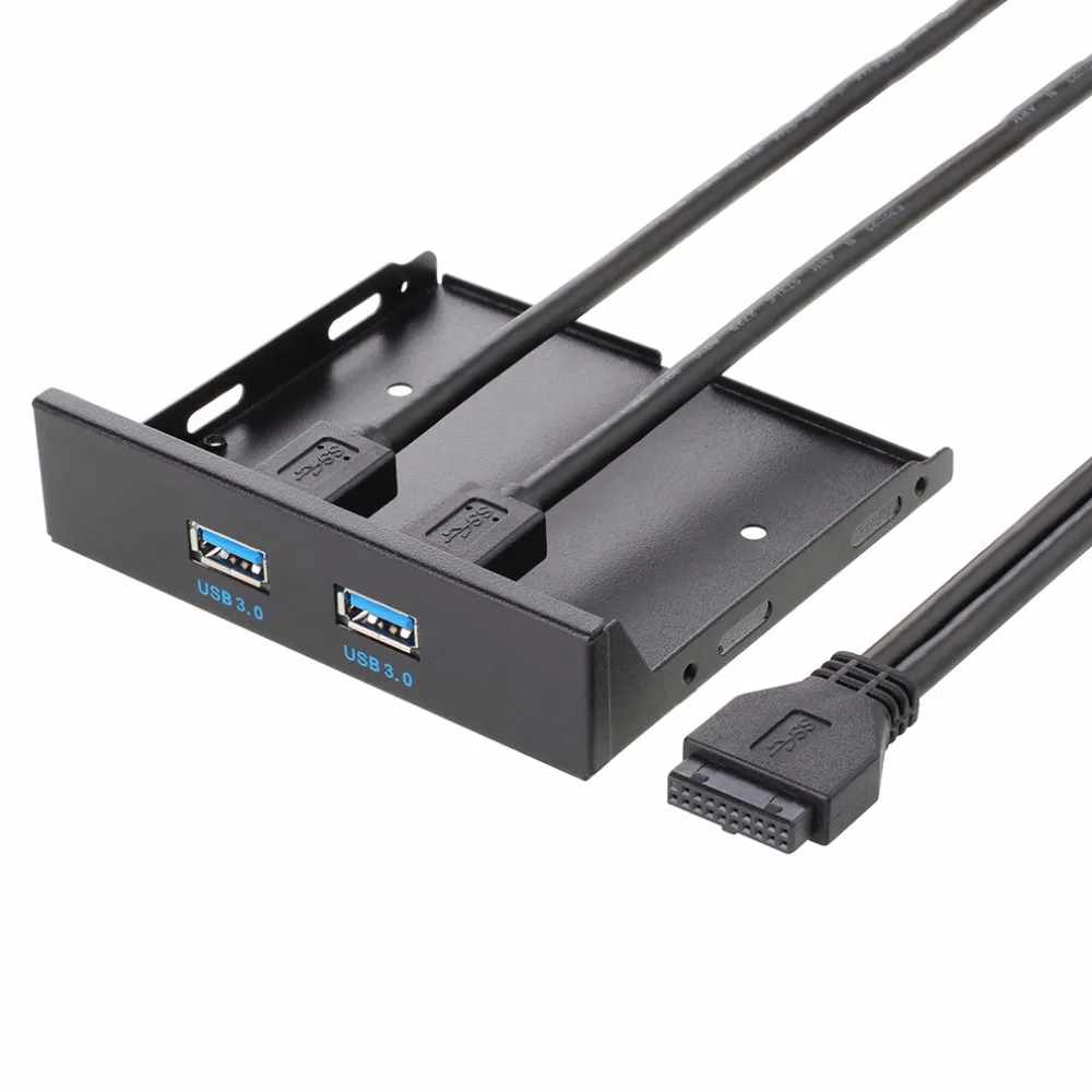 عالية الأداء 20 دبوس 2 منافذ USB 3.0 Hub USB3.0 لوحة الجبهة القوس كابل محول للكمبيوتر سطح المكتب 3.5 بوصة مرن خليج