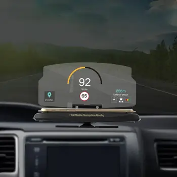 Auto GPS samochodowy uniwersalny 360 obrotowy samochód HUD Head Up Display prędkość ostrzeżenie nawigacja GPS HUD uchwyt Head Up Display tanie i dobre opinie 