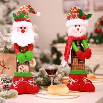 

Santa Claus Natale Champagne Wine Bottle Snowman Xmas Home Party Table Kerst Decorations Christmas Navidad Decoracione Gifts