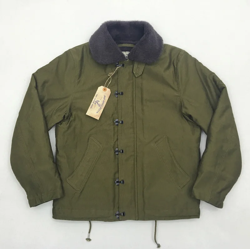 BOB DONG USN N-1 мужская куртка на застежке-молнии спереди, пальто N-1D, винтажная приталенная Зимняя парка N1 Homme одежда Deri Ceket