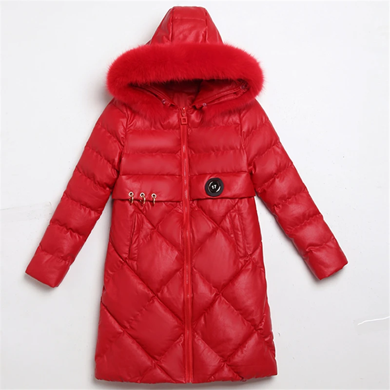 Minceur Vers big Fourrure Pu Manteau Femelle De Section Hjb140 Black Longue Mince dark Vraiment Red Colour Le Femmes Marée Nouvelle 2018 Green Bas Col Épaisse Cuir caramel pink aaFqnwr5O