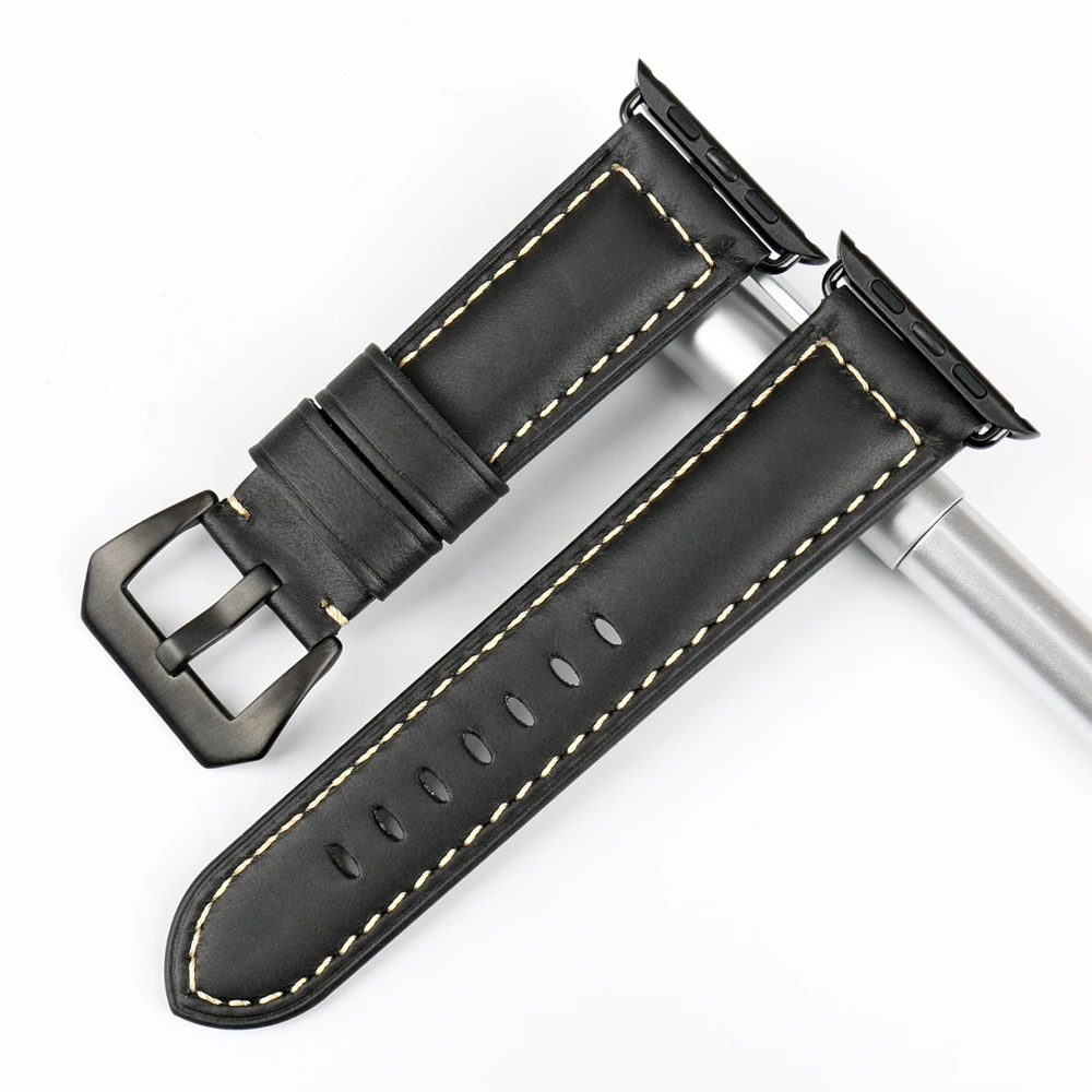 Ремешок для часов MAIKES винтажный кожаный ремешок iwatch 44 мм 40 42 38 серия 4 3 2 1|leather