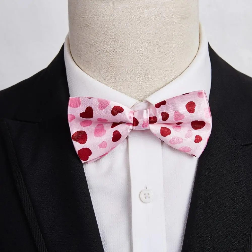 

Ikepeibao Novelty Pink Hearts Design Men's Unique Tuxedo Printed Bowtie Bow Tie for Man Necktwear Accessaries