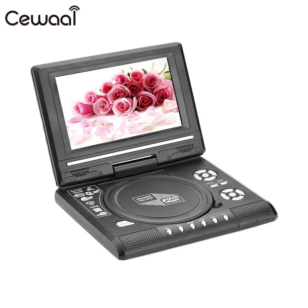 

7.0" HD LCD Portable DVD Player Swivel Screen Radio with In Car Charger