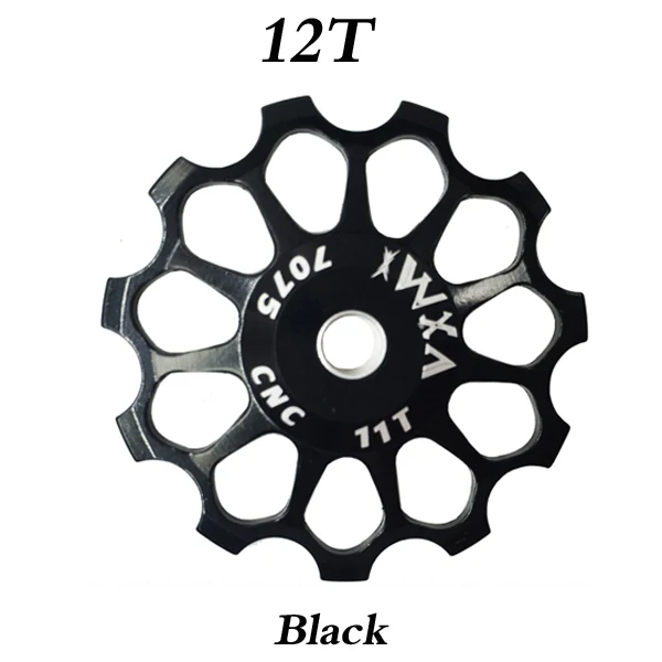VXM MTB дорожный велосипед Керамика Шкив алюминиевого сплава задний переключатель 8 T/10 T/11 T/12/13 T/14/15 T/16 T/17 T руководство велосипед Керамика подшипник опорное колесо - Цвет: 12T Black