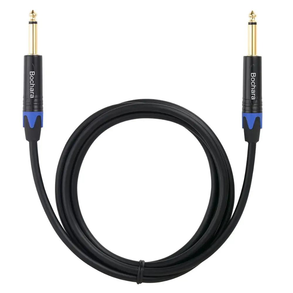 Bochara 1/4 ''jack 6 5 мм TS to кабель для гитары OFC аудио фольга и Плетеный экранированный