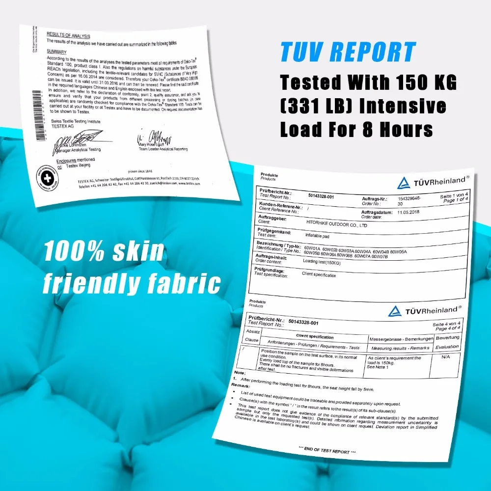 Hitorhike Inflatable Sleeping Pad Camping Mat With Pillow air