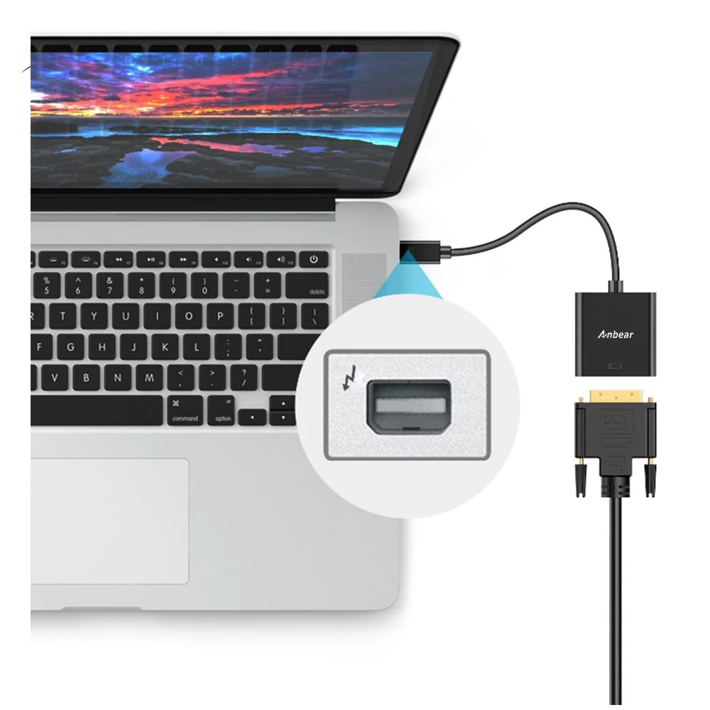 Мини Дисплей Порты и разъёмы VGA Anbear Mini DP (Thunderbolt совместимый) мужчин женщин адаптер