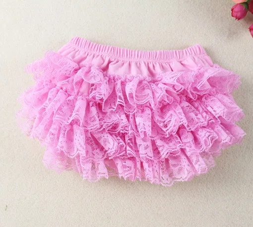 

Lovely Baby Solid Color Lace Ruffles Bloomers Infant Toddler Posh Petti Skirt Shorts Kids Cotton Diaper Cover Underwear 6pcs/lot