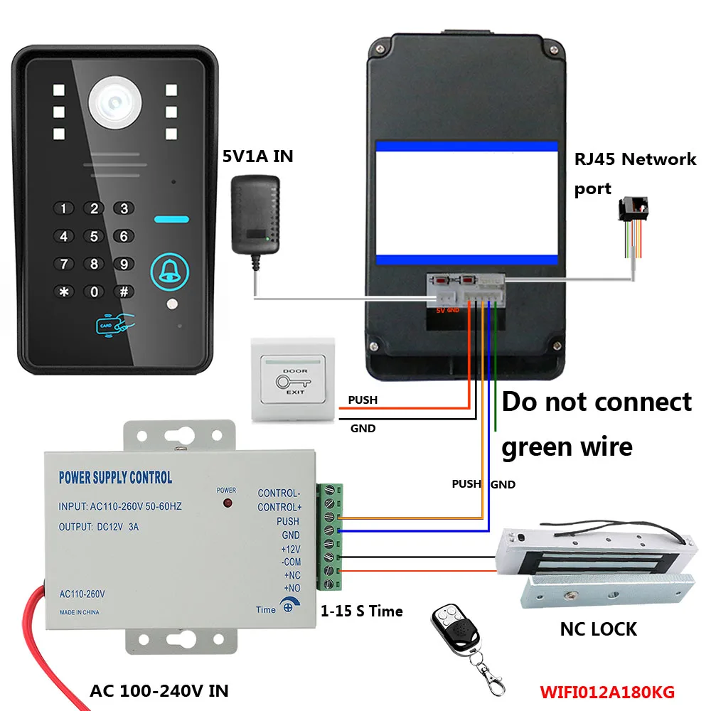 HD 720P беспроводной wifi RFID пароль видео телефон двери дверной звонок Домофон Система ночного видения+ Электрический магнитный дверной замок 180 кг