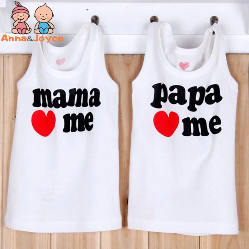 Модная одежда! Одежда из хлопка онлайн 4 размера, футболка с надписью «I Love Papa Mama» Для малышей 3 шт./партия, летние топы для малышей TST0009