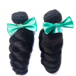 Перуанские волосы свободные волнистые в наборе 100% человеческие волосы Weave Связки не Реми цельный