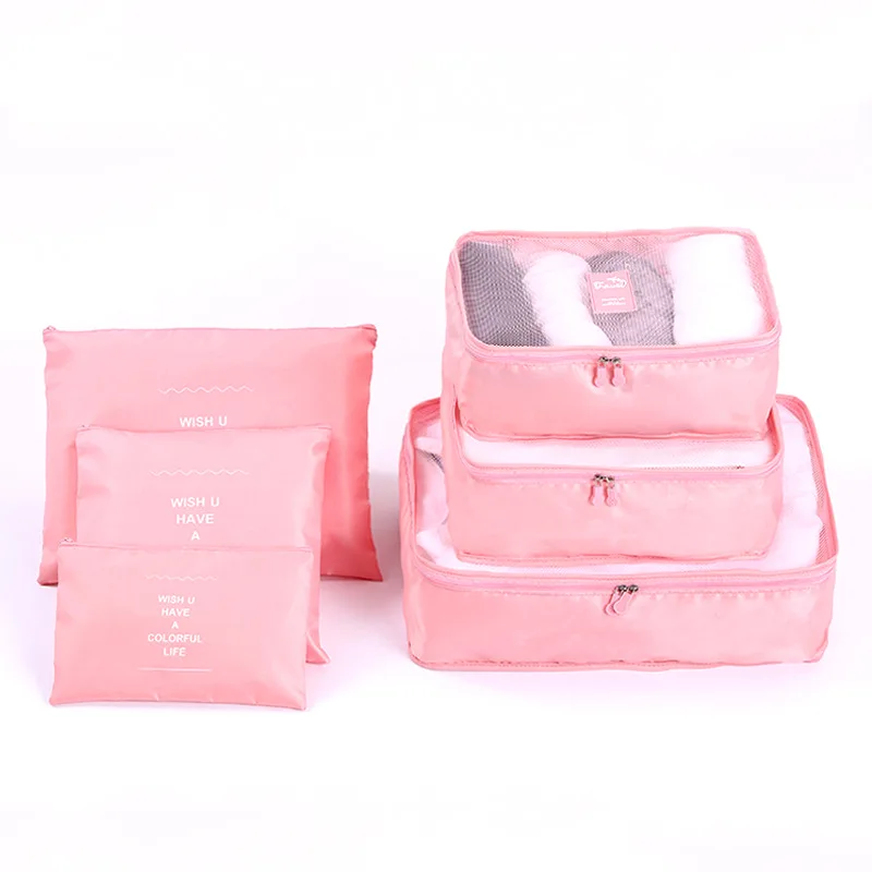

6pcs/set Travel Organizer Storage Bags Portable Luggage Organizer Clothes Tidy Pouch Suitcase Packing Laundry Bag Storage Case