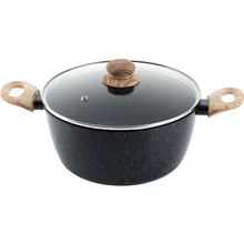 24 см диаметр утолщенный алюминиевый сплав Кастрюля со стеклянной крышкой двойной посуда с ручками антипригарный суп и кастрюли для мясного бульона mx4111756