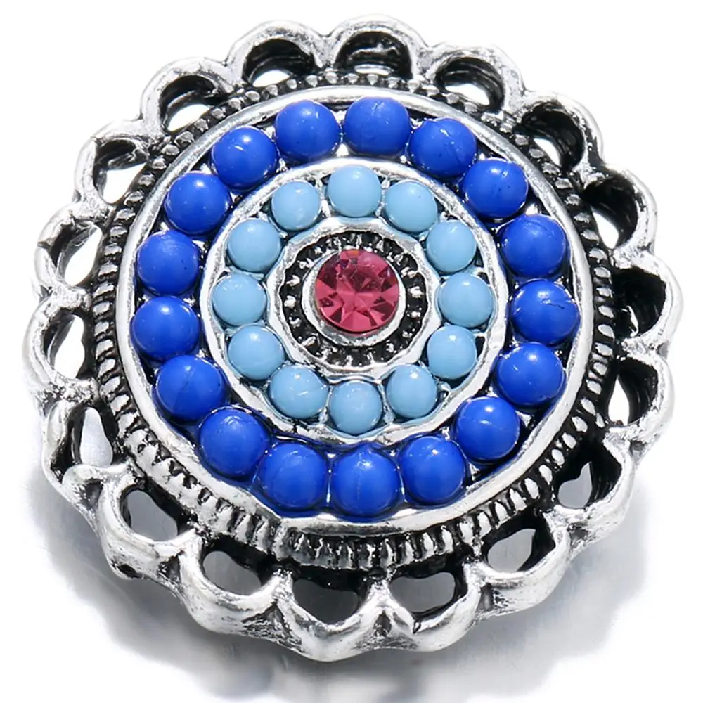 

JaynaLee 20mm Art Design Blue Snap Charm Pops Fit Ginger Snaps Interchangeable Jewelry for women men gifts GJS8186
