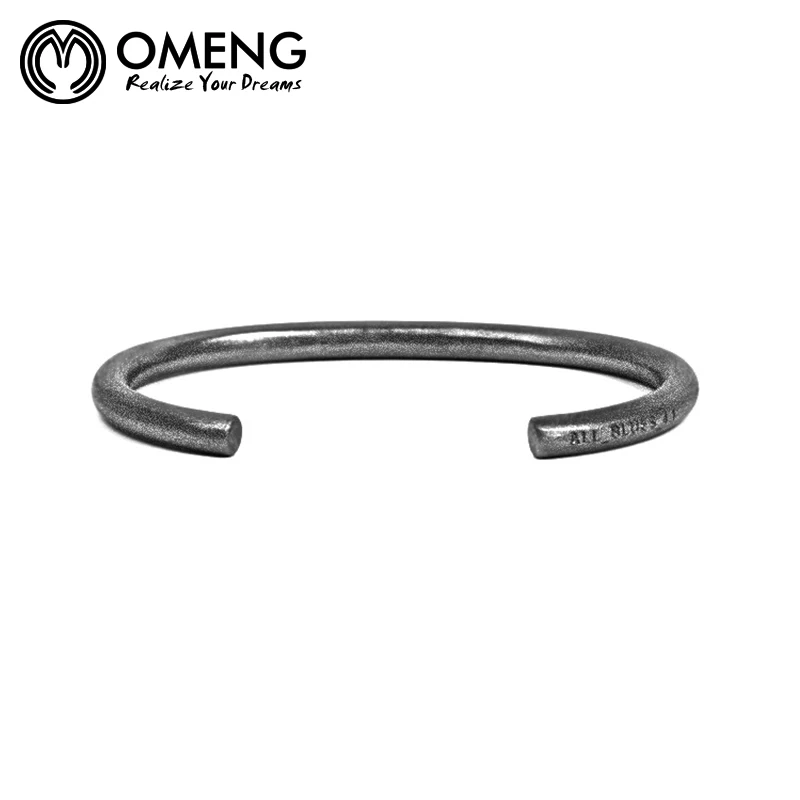 Stainless Steel Bracelet Men Rust Iron Black Men Wide Cuff Bangles