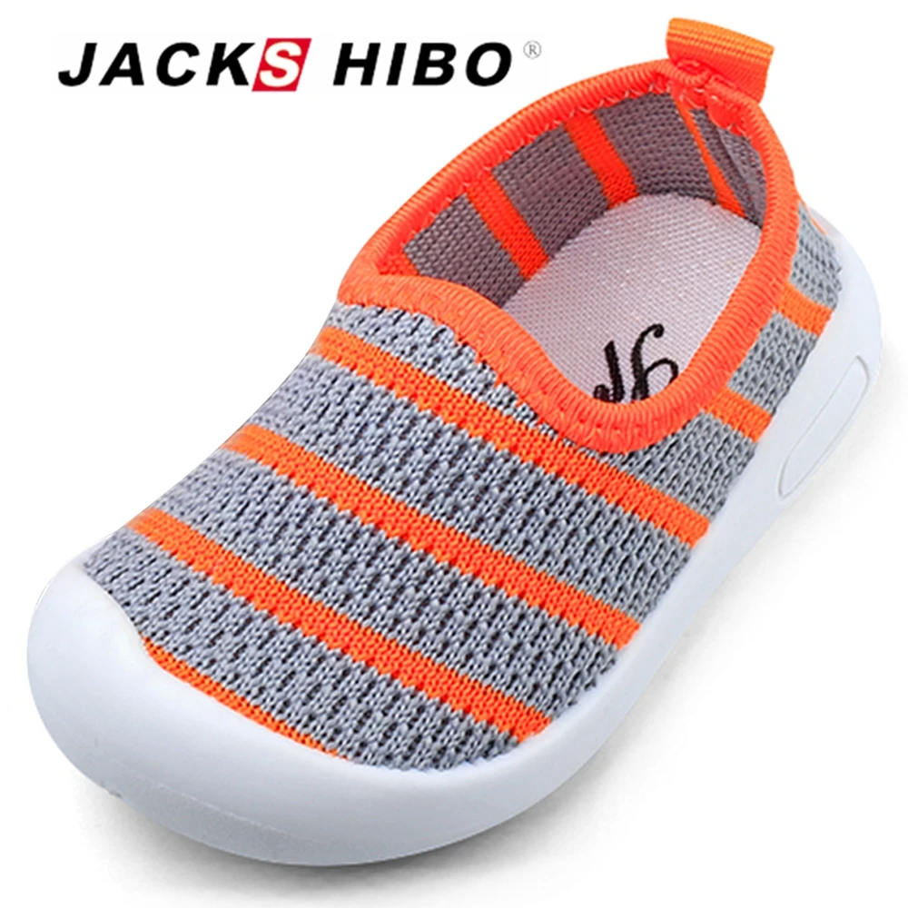 JACKSHIBO New Kids First Walker Indoor Shoe for Child Slip on Breathable Baby Toddler Vamp Anti