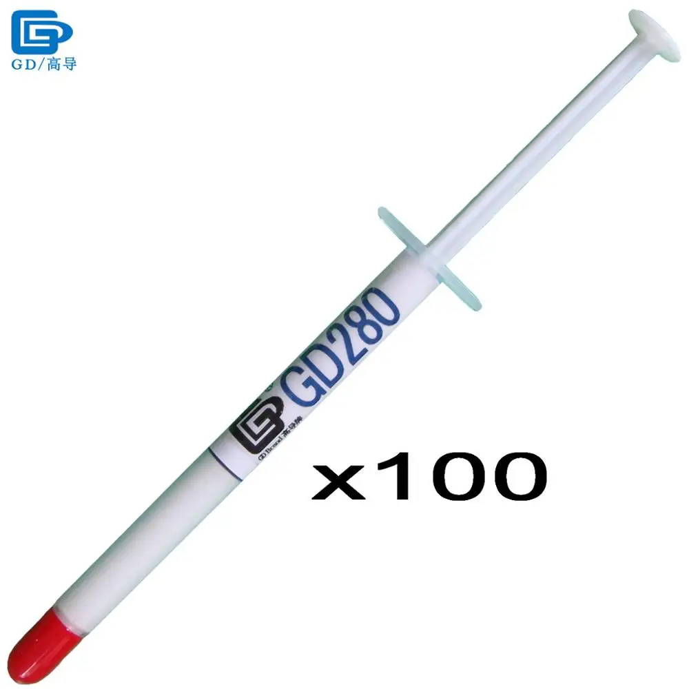 

GD280 Thermal Conductive Grease Paste Silicone Plaster Heat Sink Compound 100 Pieces Net Weight 1 Gram White Syringe Packing SY1