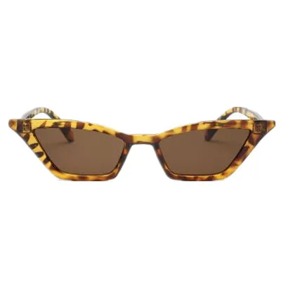 Новые женские маленькие солнцезащитные очки кошачий глаз винтажные мужские модные брендовые дизайнерские красные Квадратные Солнцезащитные очки UV400 gafas de sol - Цвет линз: Leopard