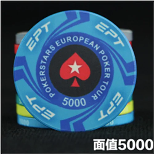 5Pieces/Lot EPT Poker Chips Ceramic Material Fancy Handfeel Poker Chips