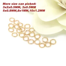 20 шт 24K позолоченные латунные кольца для прыжков цвета шампанского, разделенные кольца, овальные кольца, высококачественные ювелирные изделия, можно выбрать больше размеров