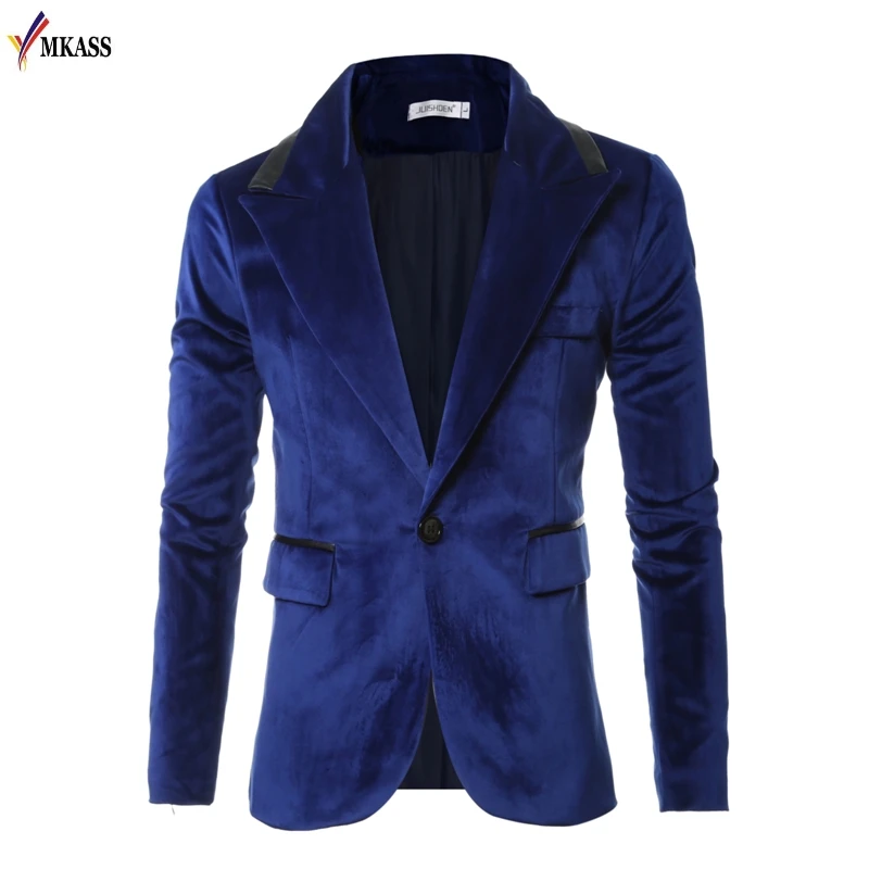 Brand Glossy Blazer Men 100% Cotton Men Blazer Slim Fit Costume Homme Suit Jacket Masculine Blazer Size M-3XL blazer masculino