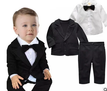 

Hot! baby boy Teddy boy clothes kimono bow collar +Small suit jacket sets of 0-2 years old children's clothing Free shippin