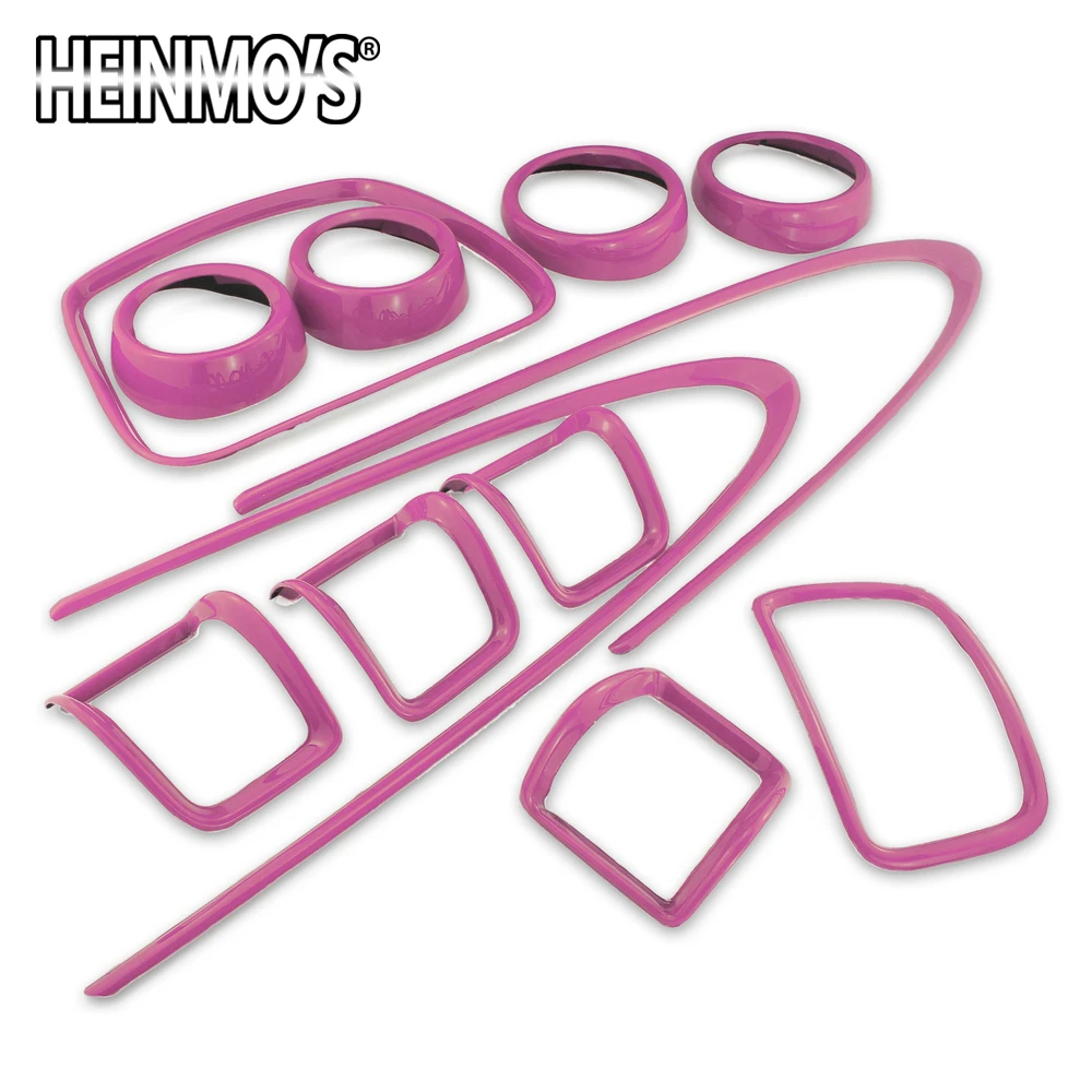 Для MINI Clubman F54 наклейки для украшения интерьера наклейки для MINI Cooper аксессуары для автомобиля Стайлинг для MINI Cooper F54 запчасти - Название цвета: 12PCS Whole Set Pink