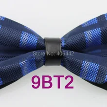 Yibei Coachella Галстуки черный низ Темно-синие пледы галстук-бабочку алмаз кожа выбора Регулируемый лук Галстуки взрослых Бабочка Предварительно Связанные