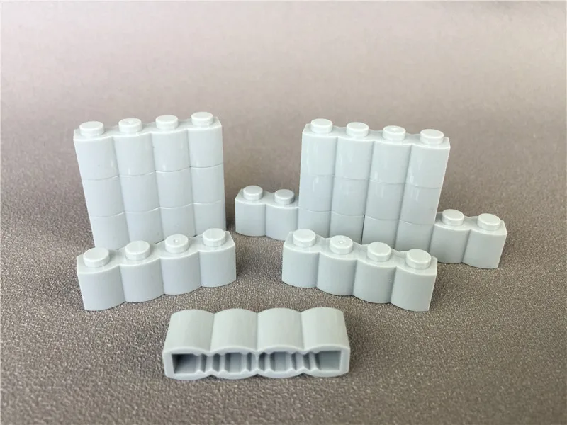 50 шт./лот MOC Кирпичи DIY светло серый кирпич модифицированный 1x4 бревен fit с 30137