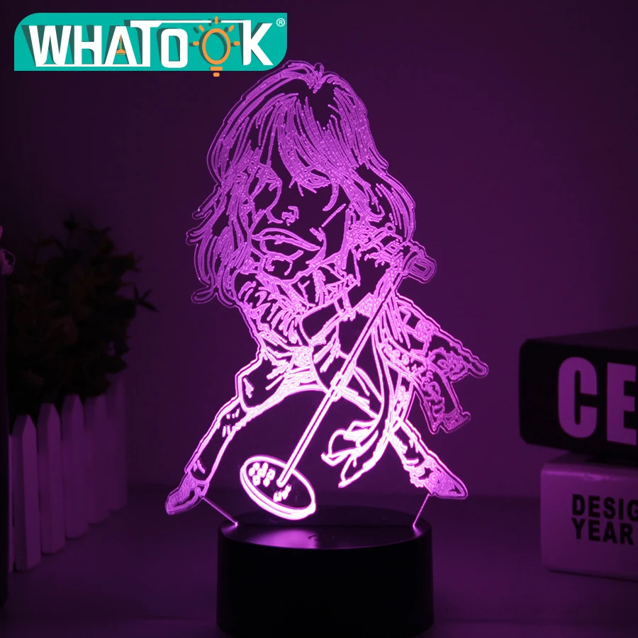 

Cool Music 3D Effect Lamp Steven Tyler LED Night Light Multicolor RGB Bulb with Touch Sensor for Disco Bar Home Decoration Light