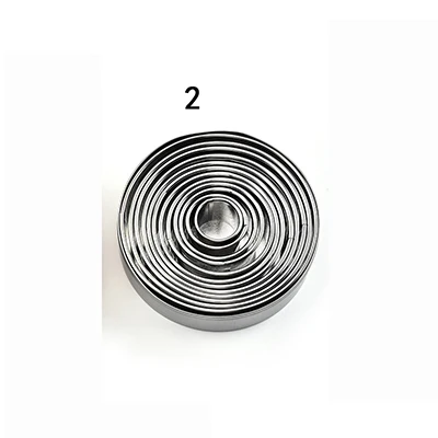 12PcsSet Colorful Circle Round Shaped Cookie Cutter Stainless Steel Biscuit Cutting Mold Cake Ring Mousse Mould Baking Tools111