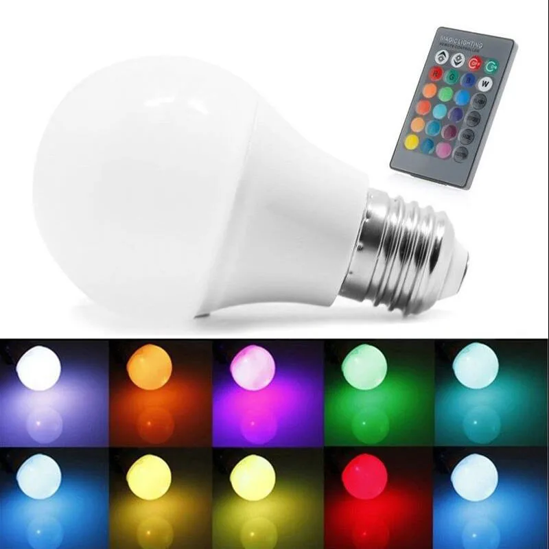 E27 Светодиодный светильник 5 Вт 9 30 RGBW с регулируемой яркостью шариковый RGB