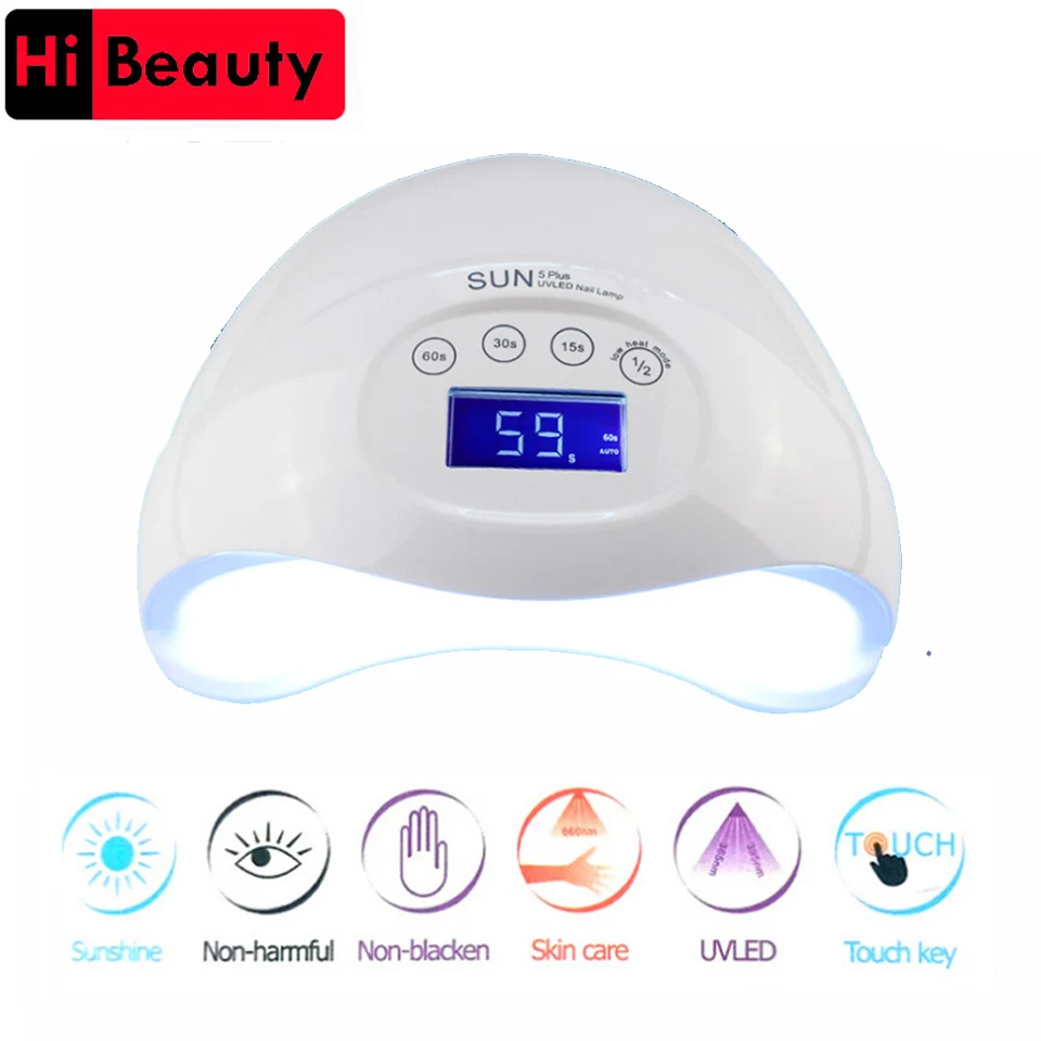 

For Two Hand 48W Dual UV LED Nail Dryers Lamp Nail Gel Polish Curing Light with Bottom 15s/30s/60s/99s Timer LCD display