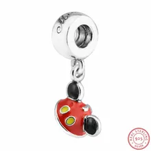 Микки Маус многоцветная эмаль «Мики Ушная шляпка» кулон бусины для самостоятельного изготовления ювелирных изделий Fit PANDORA Подвески Серебро 925 FL541