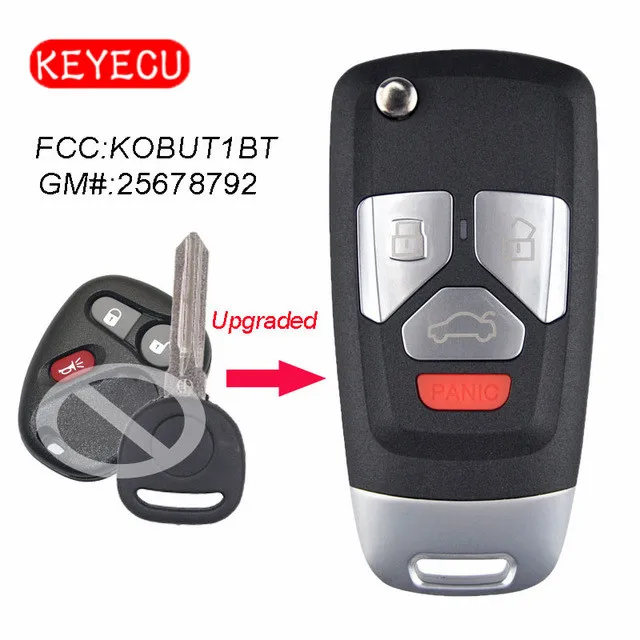 Keyecu обновлен флип удаленной машине брелок для Buick Chevrolet GMC 315 мГц ID46 чип FCC ID: KOBUT1BT/P/N: