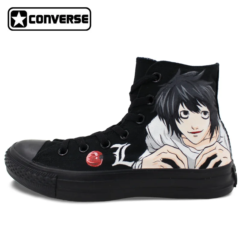 Prix pour Anime Death Note Converse All Star Hommes Femmes Chaussures Femme Homme Peint À La Main Chaussures High Top Toile Sneakers De Noël Cadeaux Prix pour Anime Death Note Converse All Star Hommes Femmes Chaussures Femme Homme Peint À La Main Chaussures High Top Toile Sneakers De Noël Cadeaux