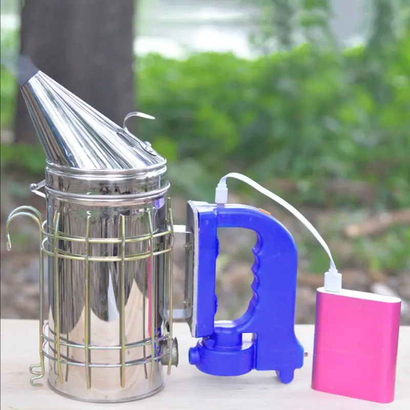 Electric Beekeeping Smoker Stainless Steel Manual Bee Farm Beekeeper Tool Equipment Smoke Garden Mites Treatment Supplies USB
