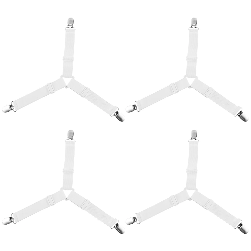 4 шт./лот 4 угла упругой зажимы для матраца зажимы для простыней держатель крышки ремни одеяла крепеж крепления Нескользящие ремень - Цвет: Белый