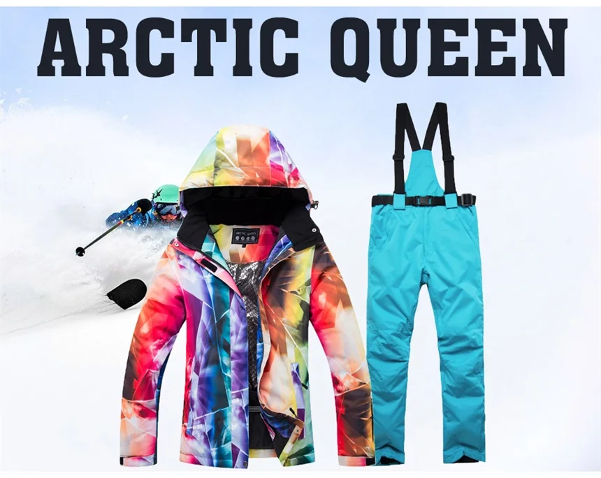 Женский зимний лыжный костюм для холодной и снежной погоды, Женская лыжная куртка и штаны, Женская лыжная одежда, Водонепроницаемая дышащая Лыжная одежда